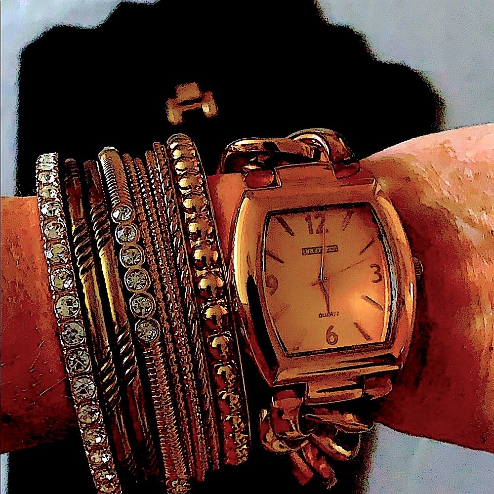 RJ Graziano Watch & 9 Bangle Bracelets, Set  7” - Picture 2 of 14